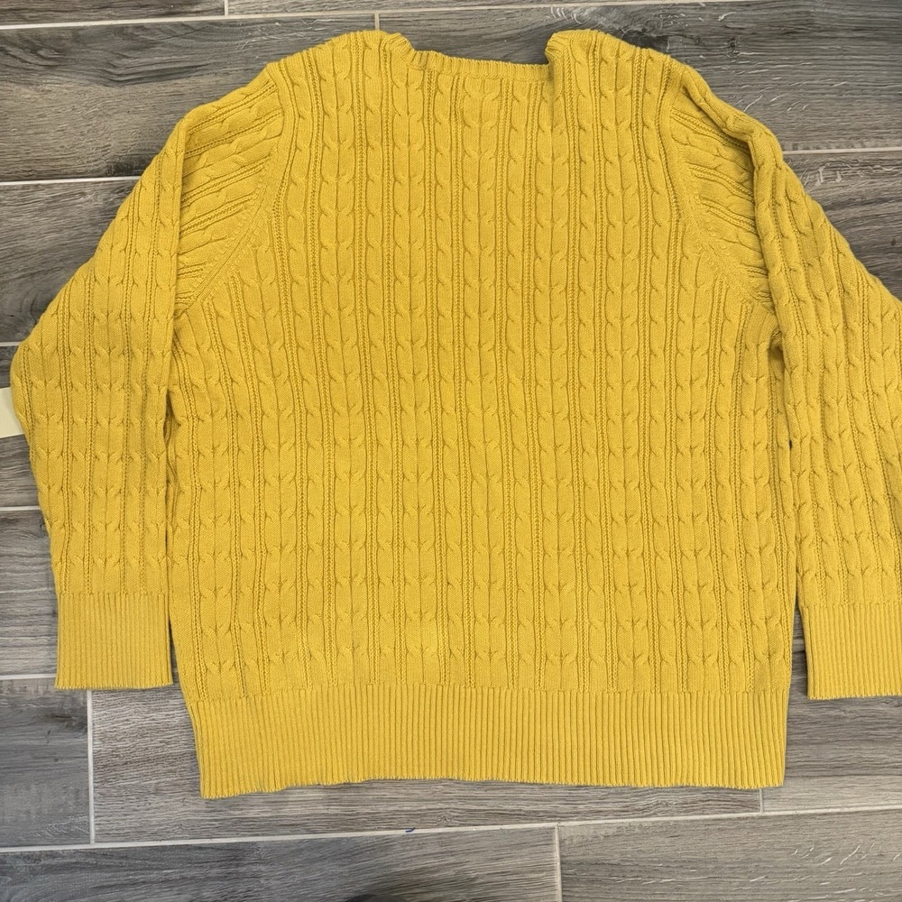 St. Johns‎ Bay Cable Knit Sweater Womens 3X Yellow Cotton Blend Long Sleeve NEW - Picture 9 of 9